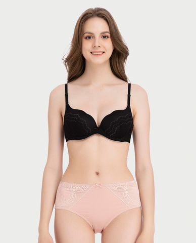  MISAKI - Quần lót nữ lưng cao microfiber phối ren 