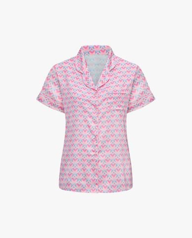  VERA - Bộ pijama dài nữ tay ngắn satin in 