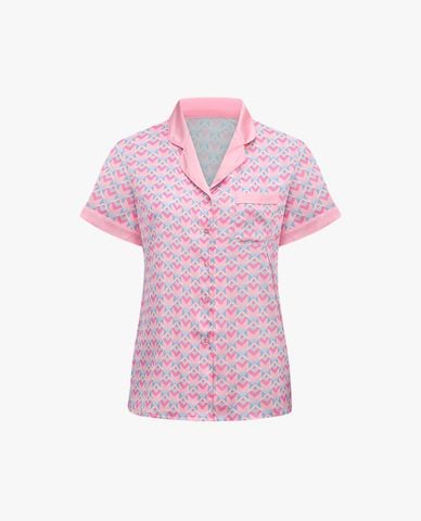  VERA - Bộ pijama ngắn nữ tay ngắn satin in 