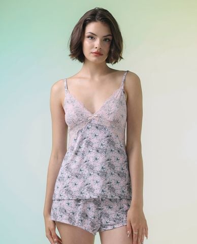  VERA - Bộ quần áo nữ mặc nhà hai dây phối ren 