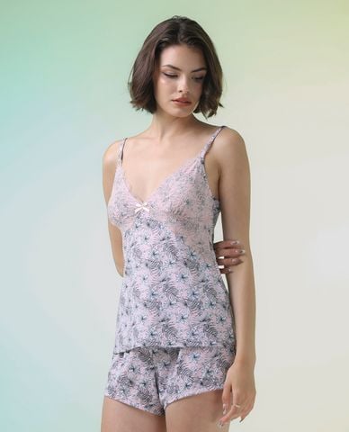  VERA - Bộ quần áo nữ mặc nhà hai dây phối ren 