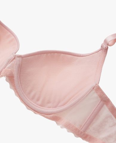  MISAKI - Áo ngực cup 3/4 trơn đai ren mút vừa 