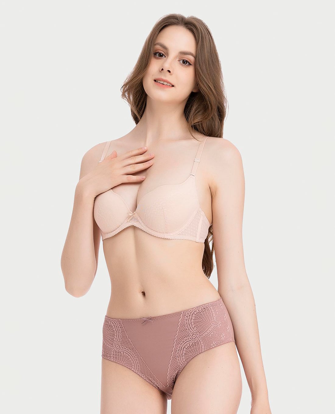MISAKI - Quần lót nữ lưng cao microfiber phối ren