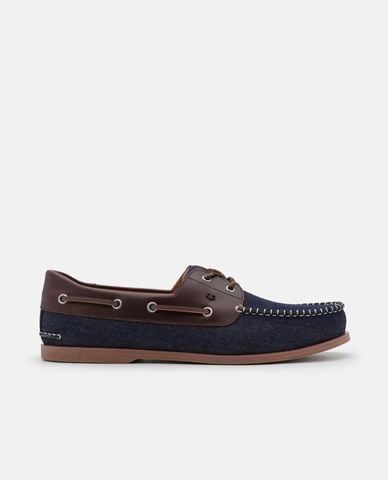  PEDRO - Giày lười nam mũi tròn Denim Boat 