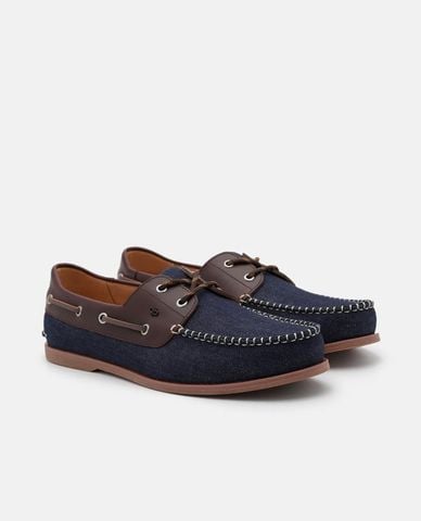  PEDRO - Giày lười nam mũi tròn Denim Boat 