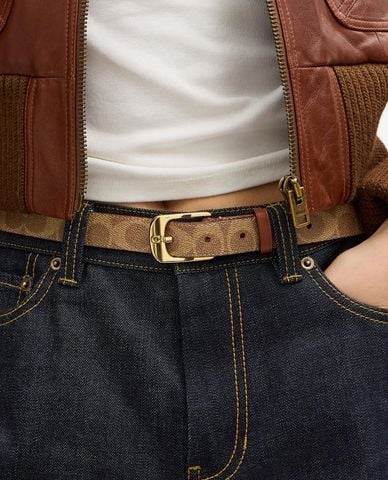  COACH - Thắt lưng nữ bản vừa Harness Buckle 