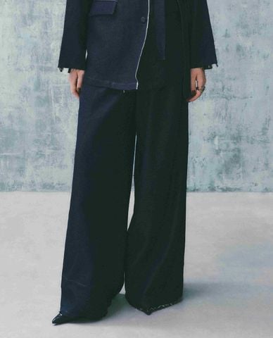  DEZUS - Quần jeans nữ ống rộng lưng cao Drusillas 