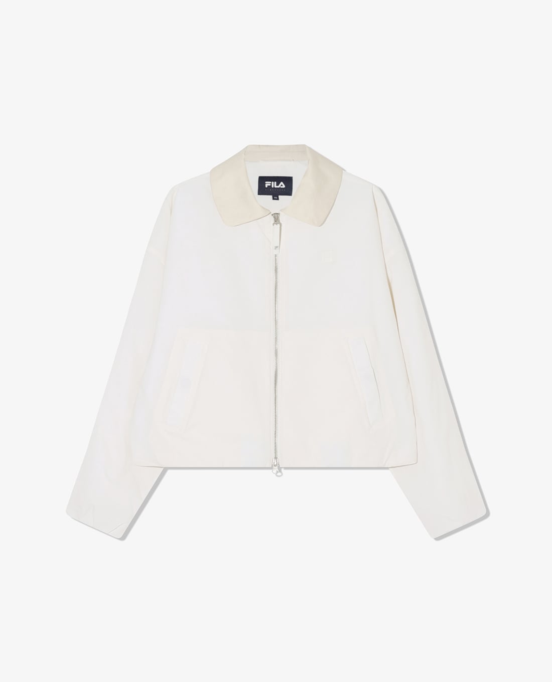 FILA - Áo khoác gió nữ cổ bẻ tay dài phối khóa zip Heritage