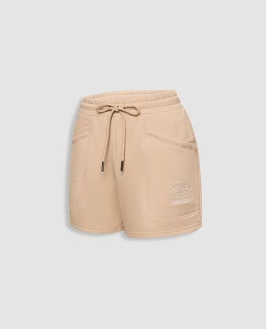  JOCKEY - Quần short nữ tập luyện lưng thun da cá thêu logo 