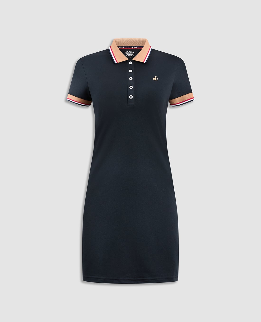 JOCKEY - Đầm polo midi cổ bẻ tay ngắn Noire