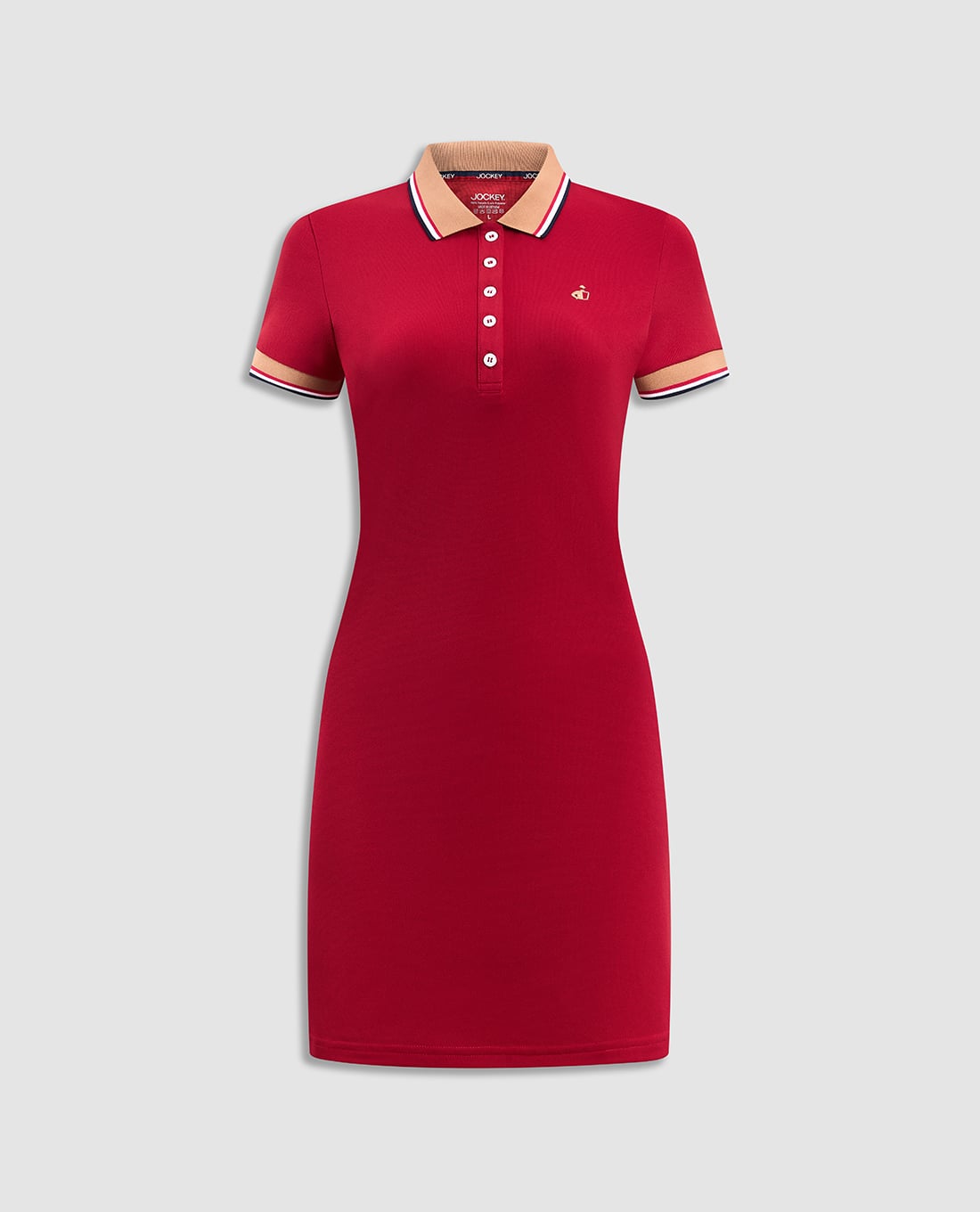JOCKEY - Đầm polo midi cổ bẻ tay ngắn Noire