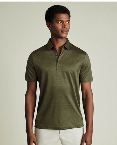  CHARLES TYRWHITT - Áo polo nam cổ bẻ tay ngắn Pure Linen 