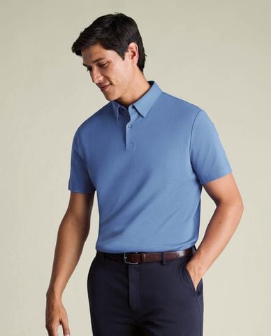  CHARLES TYRWHITT - Áo polo nam cổ bẻ tay ngắn thanh lịch 