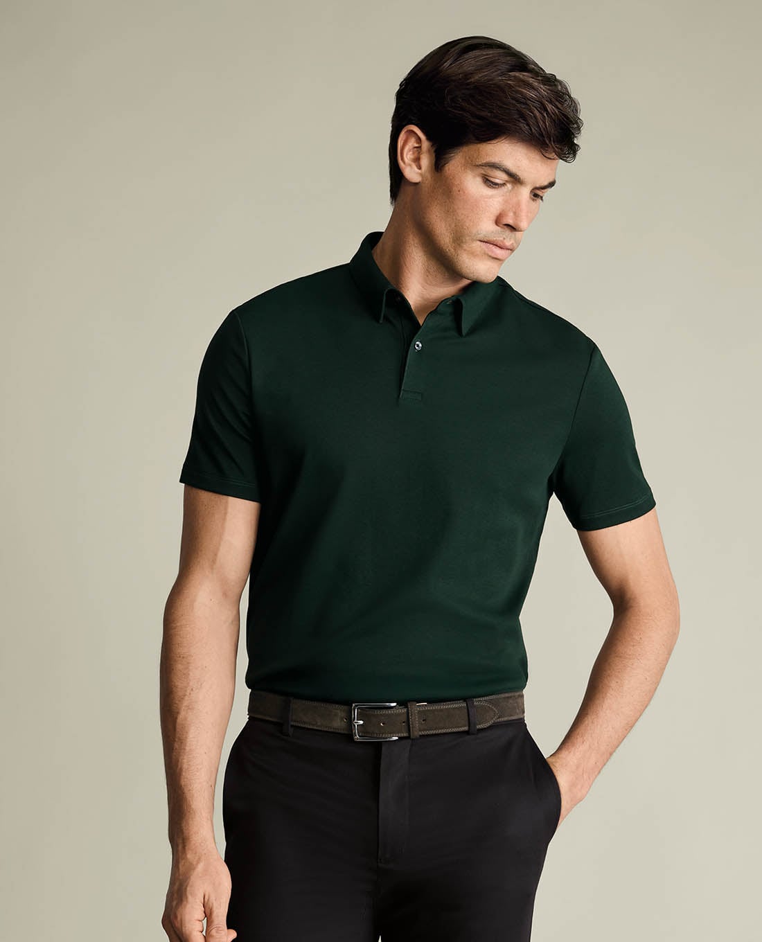 CHARLES TYRWHITT - Áo polo nam cổ bẻ tay ngắn thanh lịch