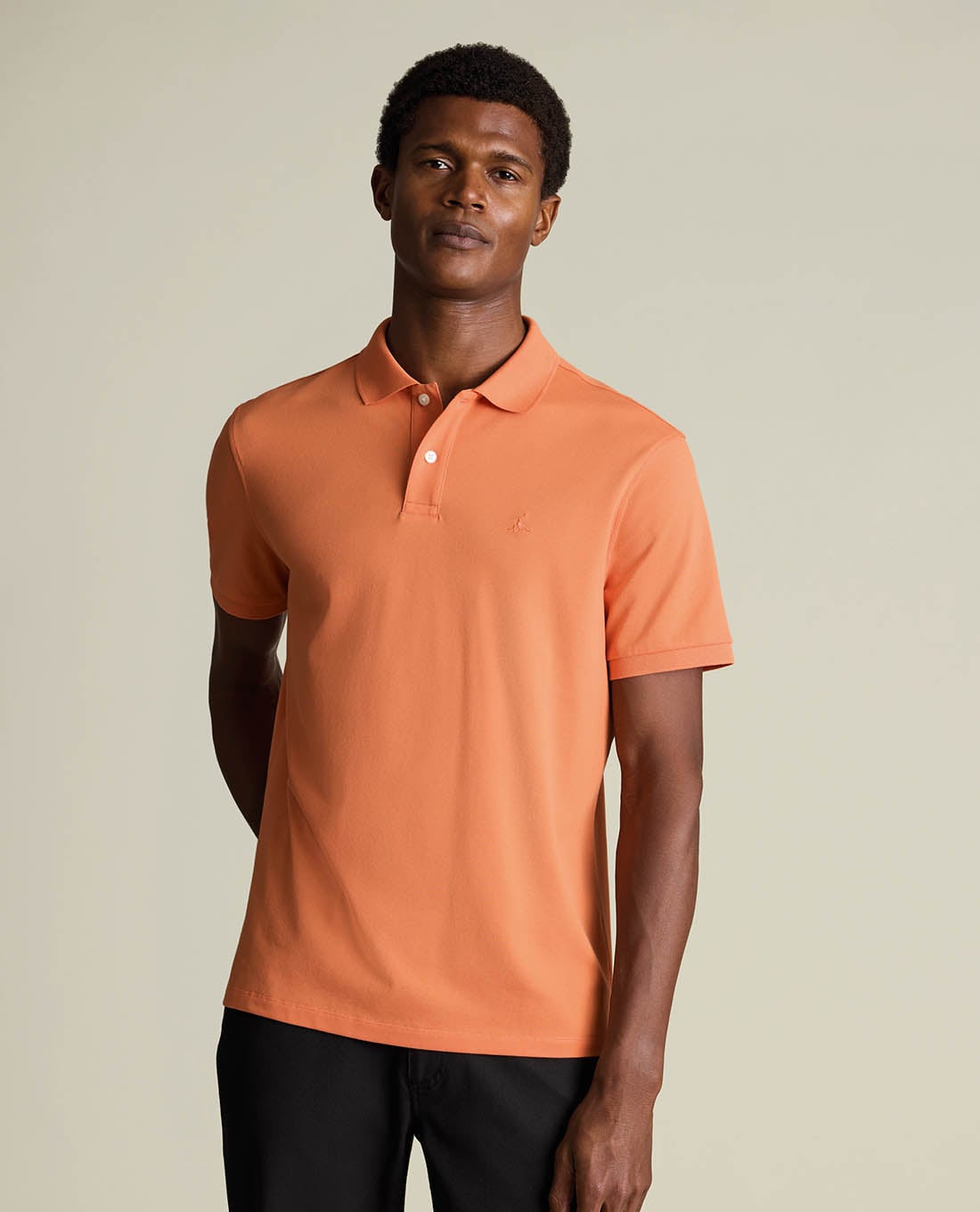 CHARLES TYRWHITT - Áo polo nam cổ bẻ tay ngắn Pique