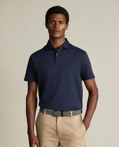  CHARLES TYRWHITT - Áo polo nam cổ bẻ tay ngắn hiện đại 