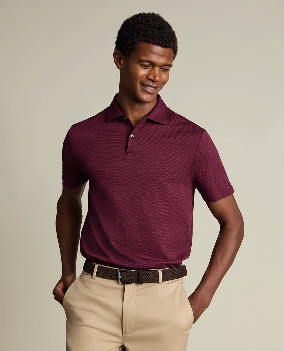 CHARLES TYRWHITT - Áo polo nam cổ bẻ tay ngắn hiện đại
