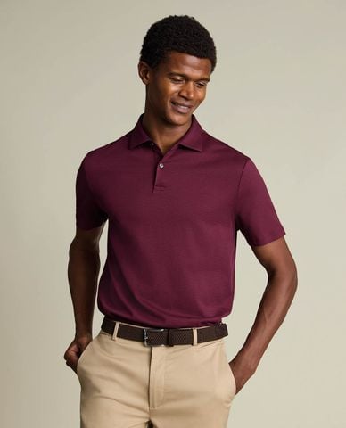  CHARLES TYRWHITT - Áo polo nam cổ bẻ tay ngắn hiện đại 