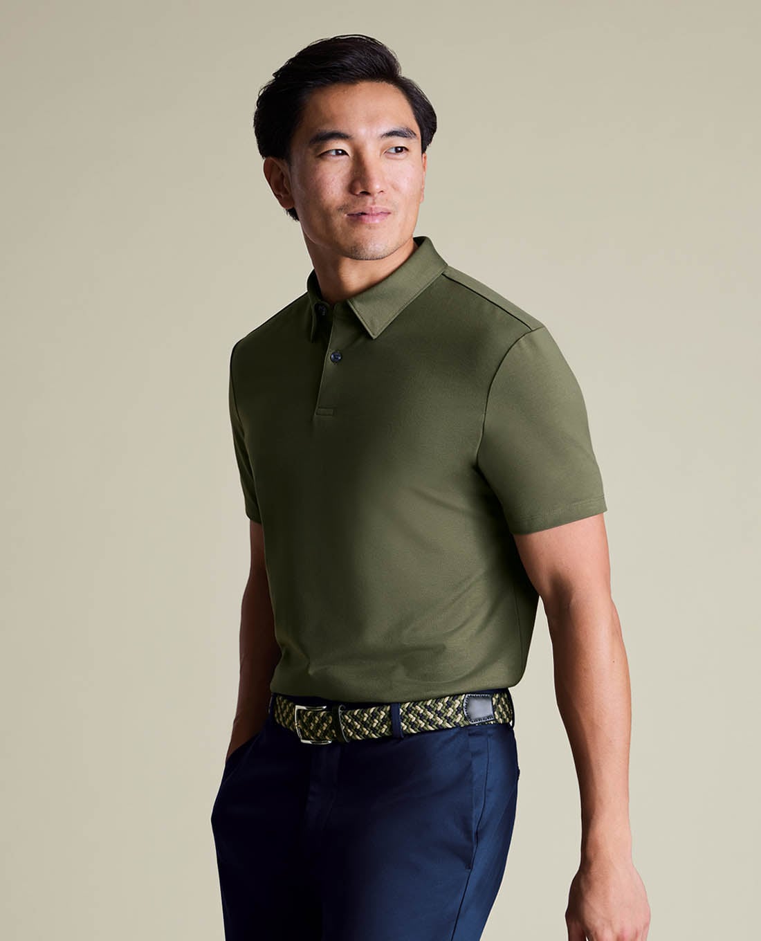 CHARLES TYRWHITT - Áo polo nam cổ bẻ tay ngắn lịch lãm
