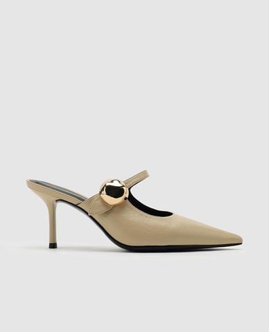  URBAN REVIVO - Giày mules cao gót nữ mũi nhọn 