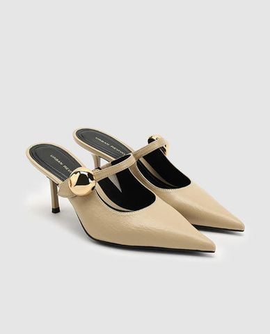  URBAN REVIVO - Giày mules cao gót nữ mũi nhọn 