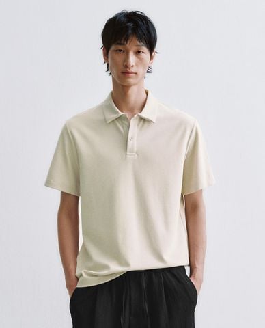  URBAN REVIVO - Áo polo nam cổ bẻ tay ngắn thanh lịch 