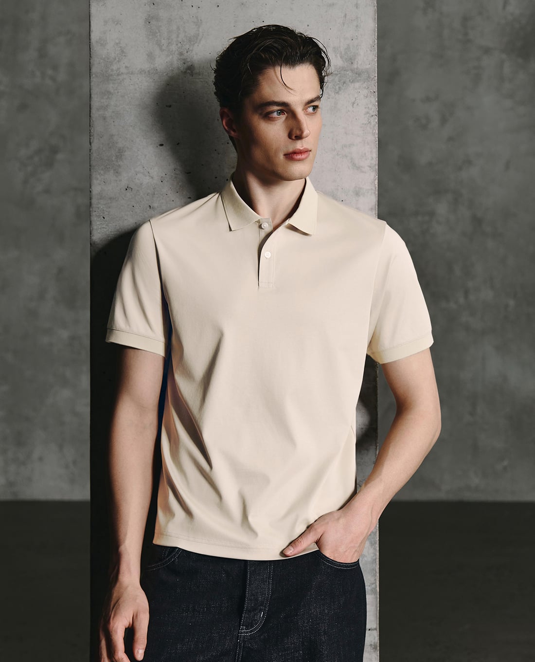 URBAN REVIVO - Áo polo nam cổ bẻ tay ngắn