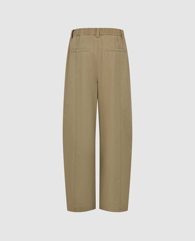  URBAN REVIVO - Quần nữ ống đứng lưng thun phối dây rút 