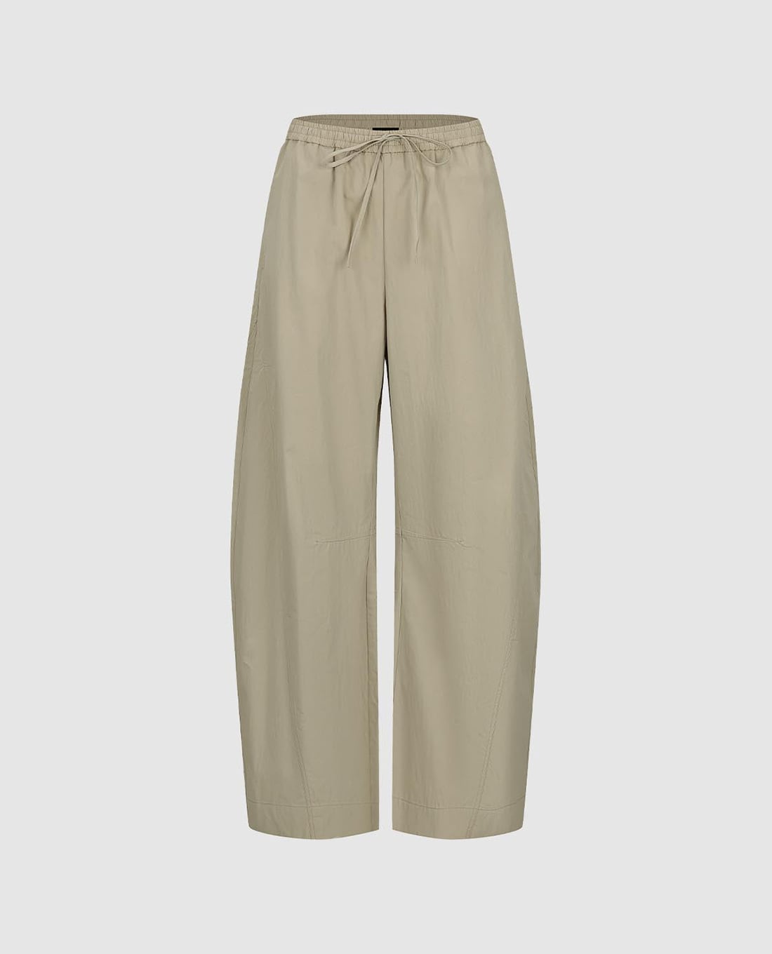 URBAN REVIVO - Quần nữ ống rộng lưng thun phối dây rút