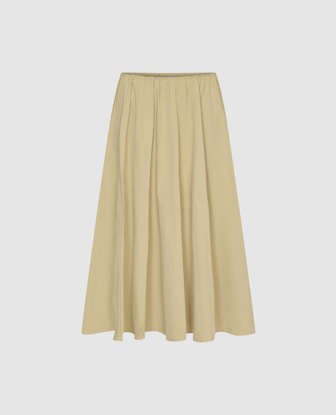 URBAN REVIVO - Chân váy chữ A midi xếp li lưng thun