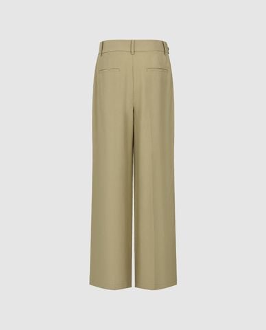  URBAN REVIVO - Quần nữ ống rộng lưng cao xếp li 