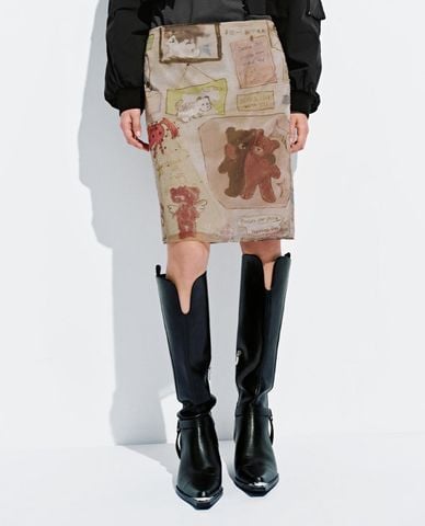  URBAN REVIVO - Chân váy midi in họa tiết 