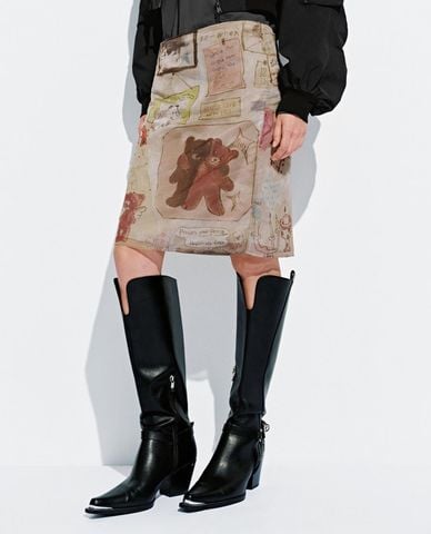  URBAN REVIVO - Chân váy midi in họa tiết 