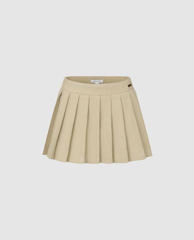  URBAN REVIVO - Chân váy denim mini xếp li năng động 