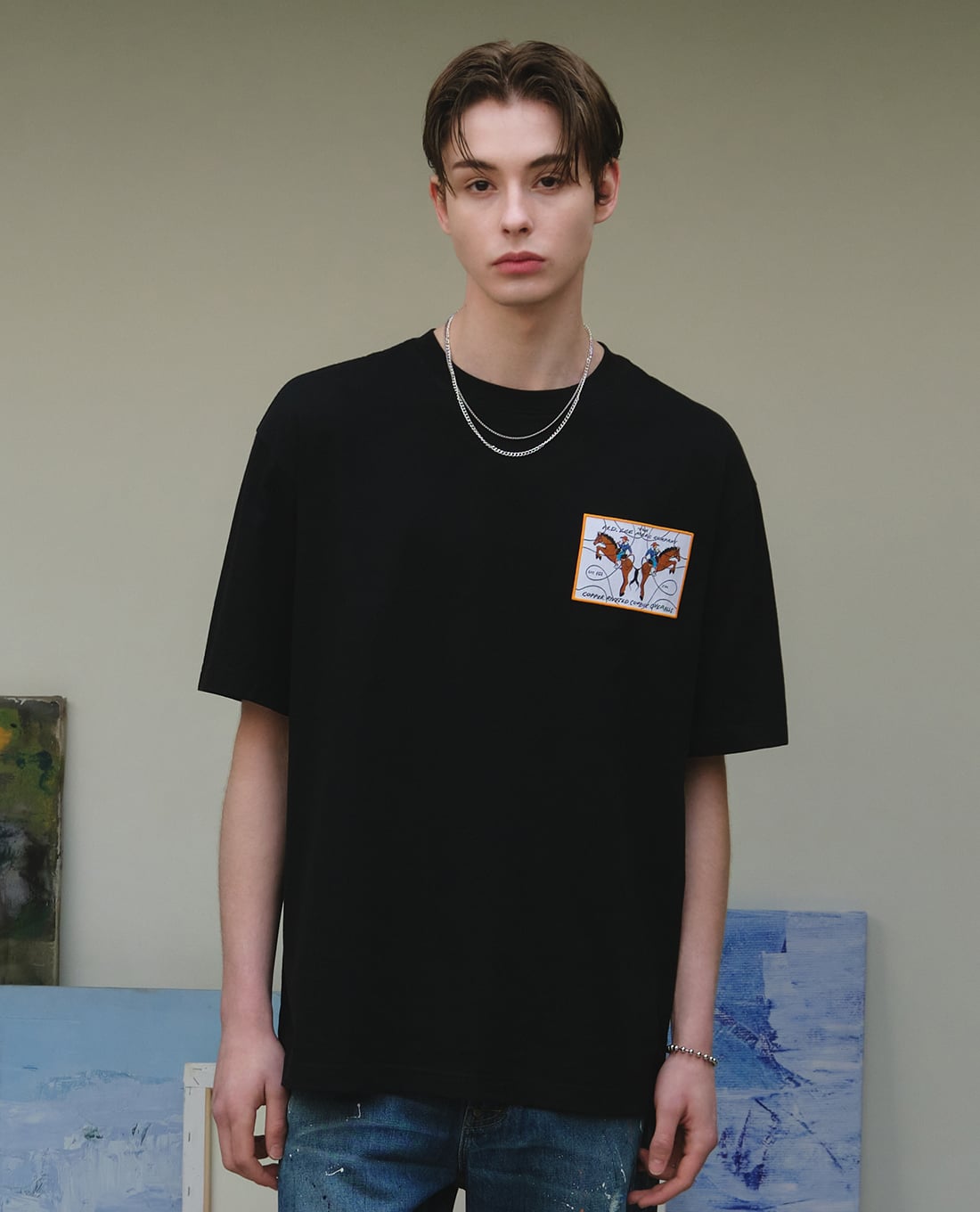 LEE - Áo thun nam cổ tròn tay ngắn in họa tiết 101+