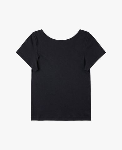  LEE - Áo thun nữ cổ tròn tay ngắn thêu logo 