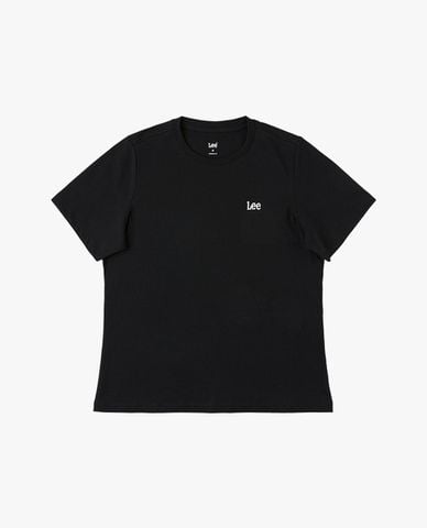  LEE - Áo thun nữ cổ tròn tay ngắn thêu logo 