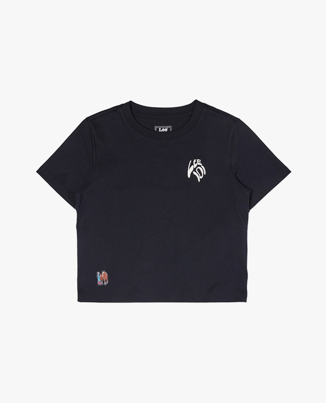 LEE - Áo croptop nữ cổ tròn tay ngắn 101+