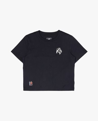  LEE - Áo croptop nữ cổ tròn tay ngắn 101+ 