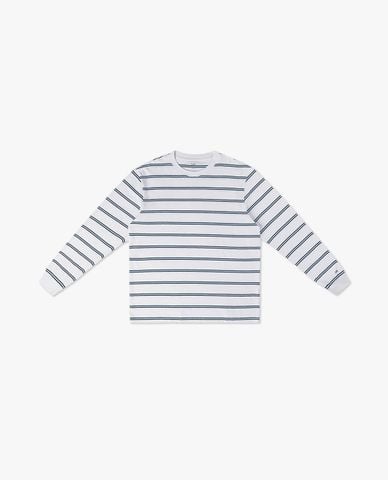  LEE - Áo thun nam cổ tròn tay dài kẻ sọc 