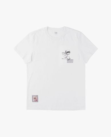  LEE - Áo thun nam cổ tròn tay ngắn in họa tiết 
