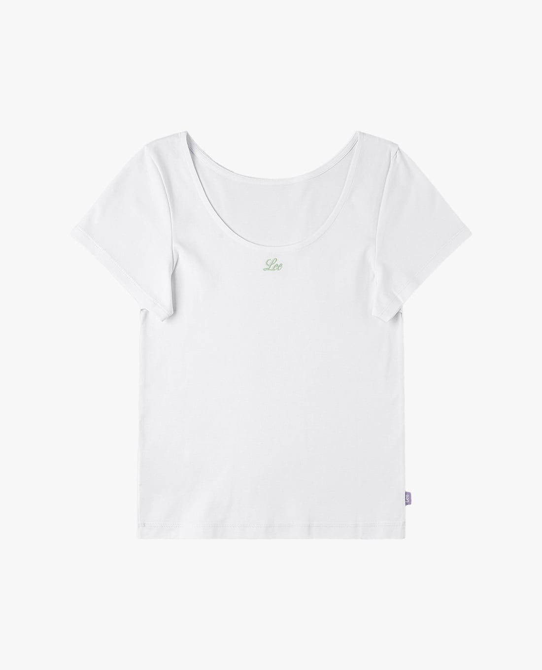 LEE - Áo thun nữ cổ tròn tay ngắn thêu logo