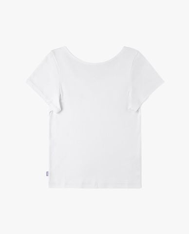  LEE - Áo thun nữ cổ tròn tay ngắn thêu logo 