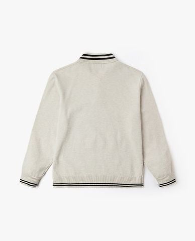  LEE - Áo dệt kim nam cổ bẻ tay dài phối nút Seasonal 