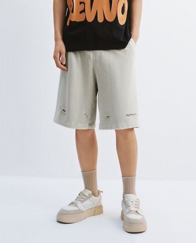  URBAN REVIVO - Quần short nam ống rộng lưng thun 