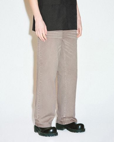  URBAN REVIVO - Quần jeans nam ống rộng wash bạc 