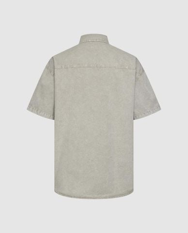  URBAN REVIVO - Áo sơ mi nam tay ngắn phối họa tiết 