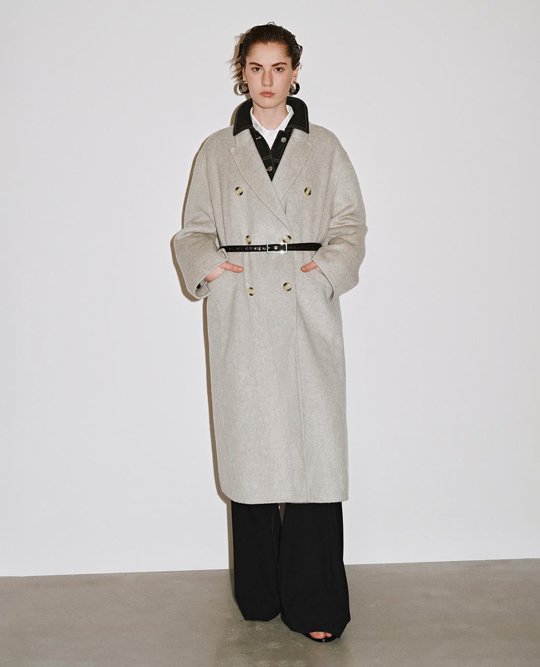 URBAN REVIVO - Áo khoác măng tô nữ dáng dài