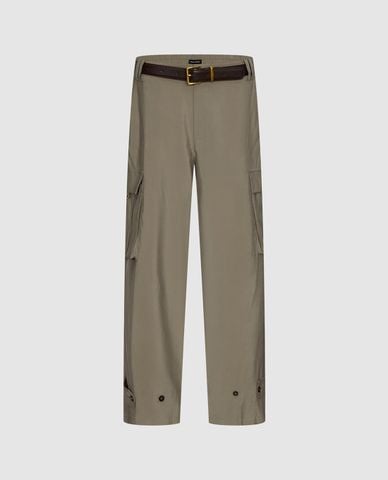  URBAN REVIVO - Quần nữ ống rộng túi hộp kèm thắt lưng 