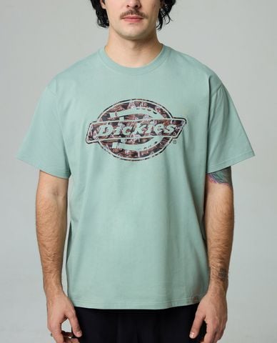  DICKIES - Áo thun unisex cổ tròn tay ngắn phối logo 